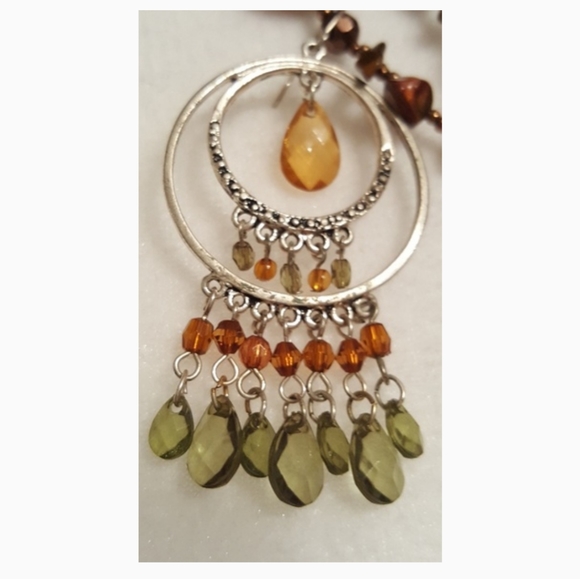 Bead & metal dangle earrings Pre-owned - Picture 3 of 4